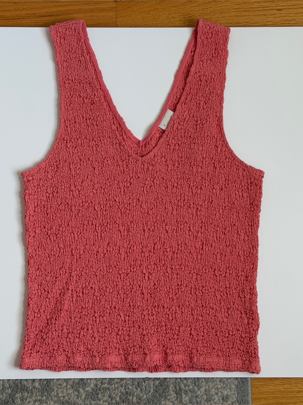 a new day coral crinkle textured Sleeveless tank top Women’s Size Large